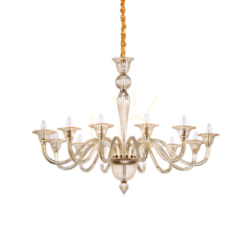 Sprawdź Lampa wisząca Ideallux BRIGITTA bursztynowa 12xE14 120 cm 199405