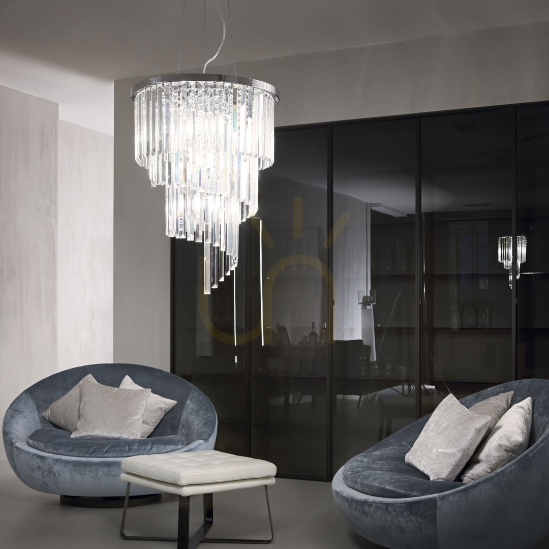 Wyświetl Lampa wisząca Ideallux Carlton SP12 chrom 12xE14 50 cm 166247 Lampa wisząca Ideallux Carlton SP12 chrom 12xE14 50 cm 166247