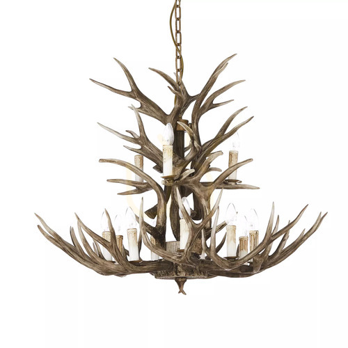 Sprawdź Lampa wisząca Ideallux Chalet 113975 beżowa 12xE14 100 cm