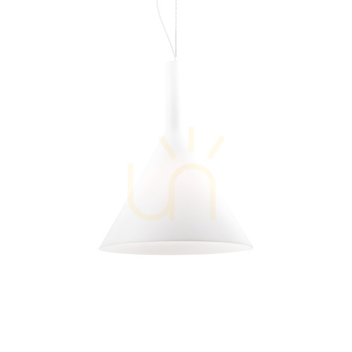 Sprawdź Lampa wisząca Ideallux Cocktail 074313 biała szklana 35 cm E27