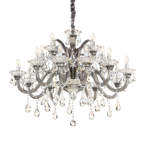 Sprawdź Lampa wisząca Ideallux COLOSSAL 081526 szara kryształowa 15xE14 95 cm