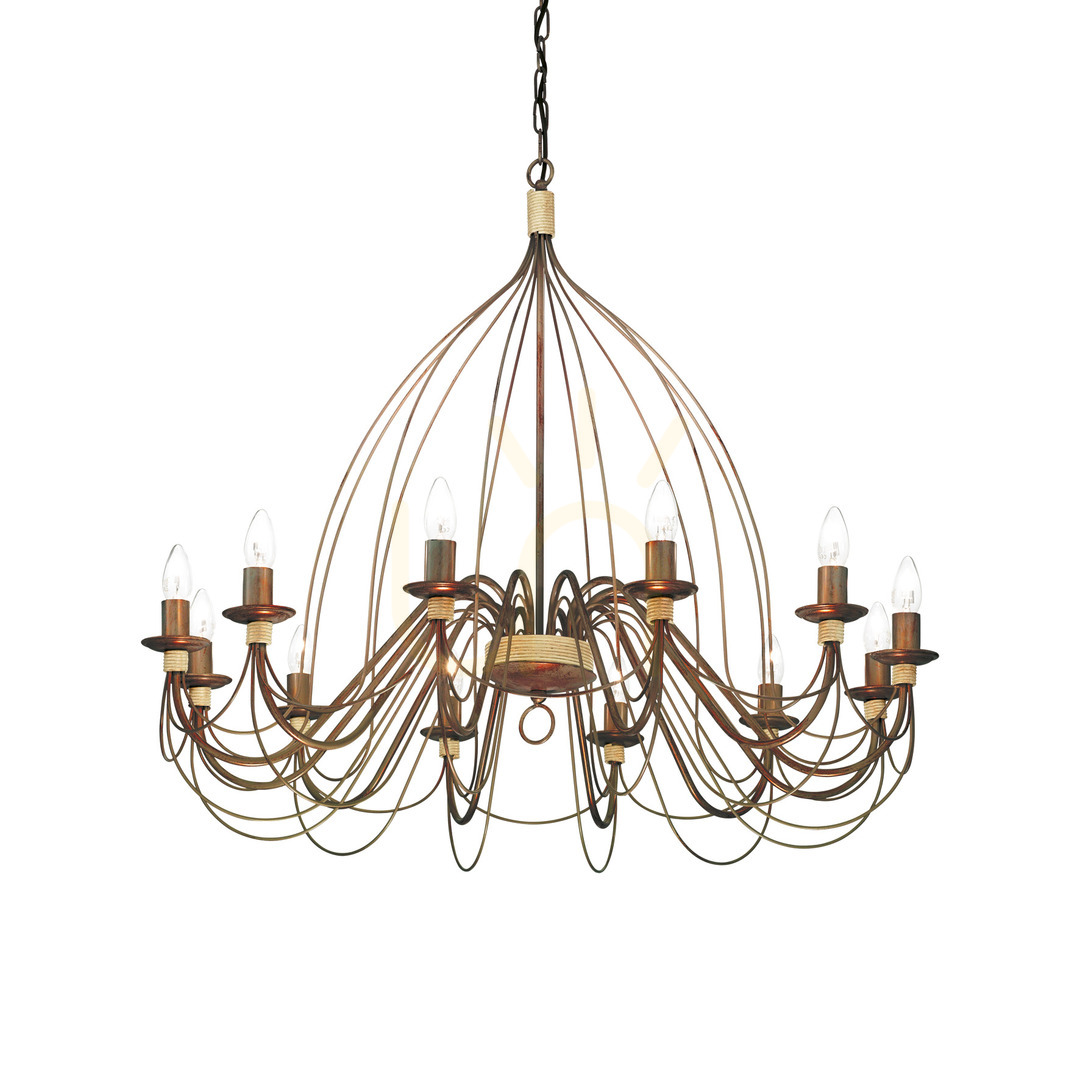 Sprawdź Lampa wisząca Ideallux CORTE 097671 rdzawa 12xE14 Ø95 cm Lampa wisząca Ideallux CORTE 097671 rdzawa 12xE14 Ø95 cm