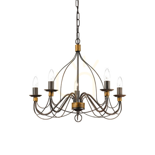 Sprawdź Lampa wisząca Ideallux CORTE 057187 rdzawa 5xE14 64 cm