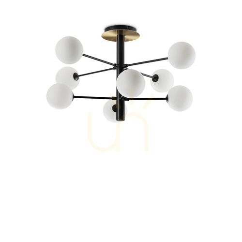Sprawdź Plafon Ideallux Cosmopolitan 328485 czarny 8xG9 64 cm