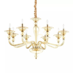 Lampa wisząca Ideallux DANIELI 159973 bursztynowa szklana 8xE14 85 cm 1 Lampa wisząca Ideallux DANIELI 159973 bursztynowa szklana 8xE14 85 cm small 1