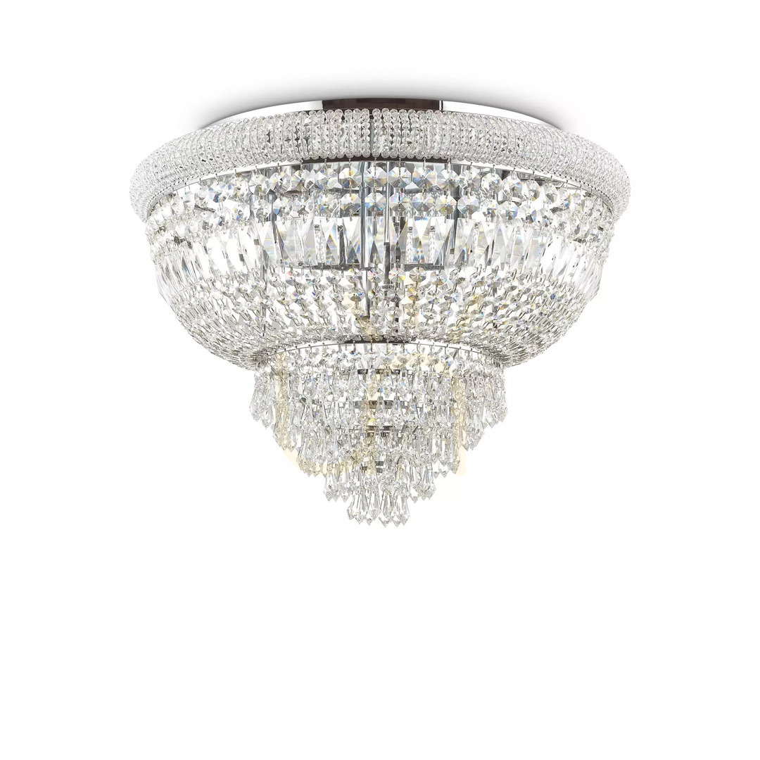 Obejrzyj Plafon Ideallux Dubai 243498 mosiężny kryształowy 24xE14 78 cm Plafon Ideallux Dubai 243498 mosiężny kryształowy 24xE14 78 cm