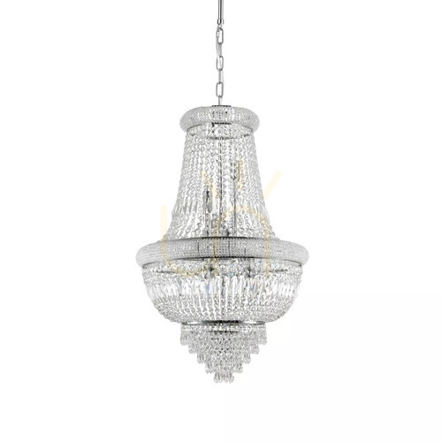 Sprawdź Lampa wisząca Ideallux Dubai 215969 chrom kryształ 10xE14 52 cm
