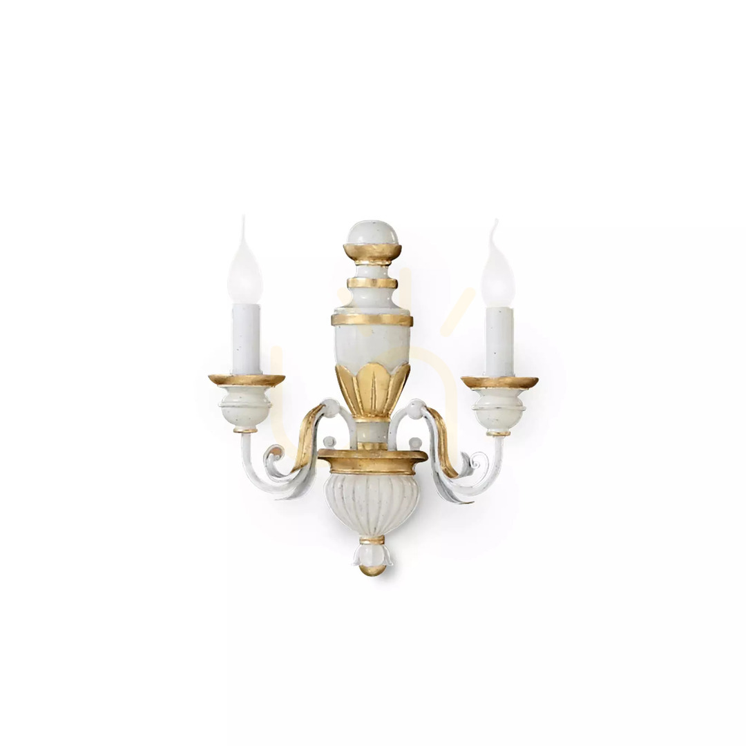 Obejrzyj Kinkiet Ideallux FIRENZE 020846 złoty 2xE14 33 cm Kinkiet Ideallux FIRENZE 020846 złoty 2xE14 33 cm