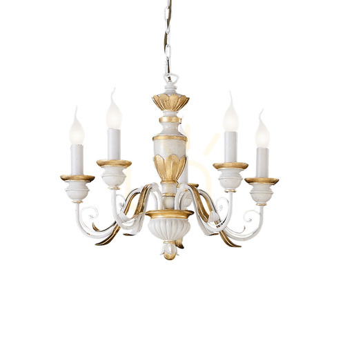 Sprawdź Lampa wisząca Ideallux Firenze 012865 biała 5xE14 55 cm