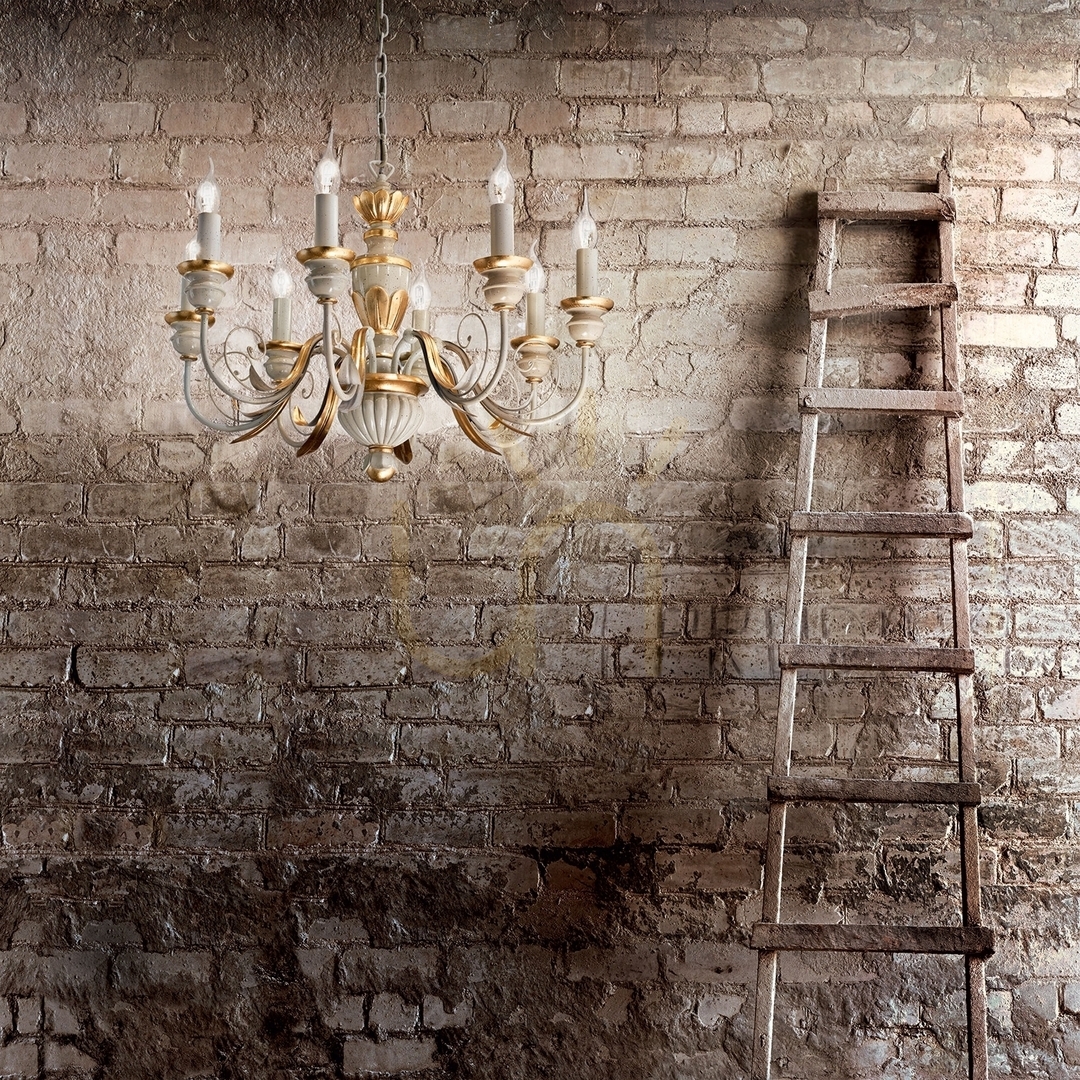 Wyświetl Lampa wisząca Ideallux FIRENZE 020822 złota 5xE14 55 cm Lampa wisząca Ideallux FIRENZE 020822 złota 5xE14 55 cm