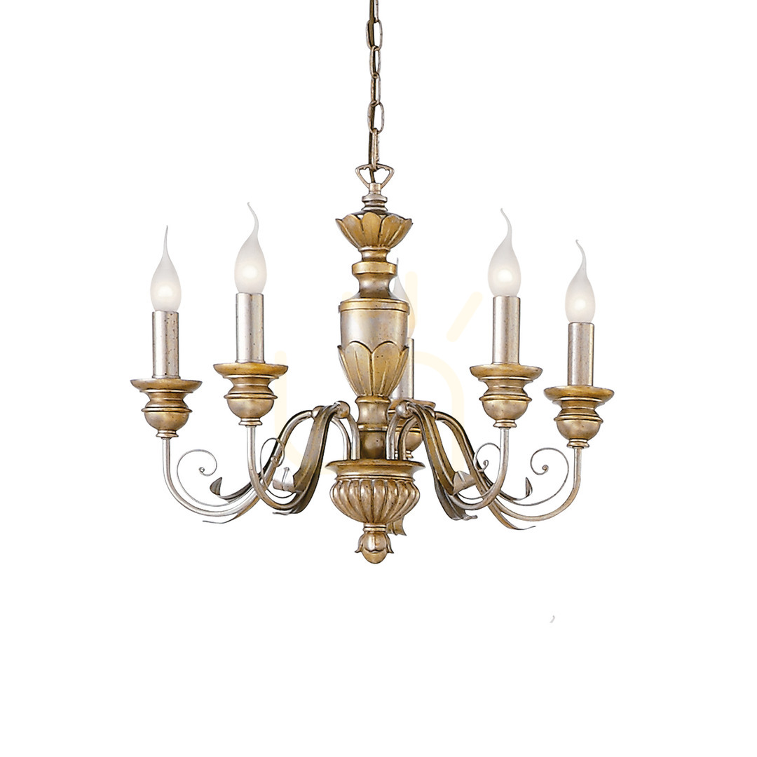 Sprawdź Lampa wisząca Ideallux FIRENZE 020822 złota 5xE14 55 cm Lampa wisząca Ideallux FIRENZE 020822 złota 5xE14 55 cm
