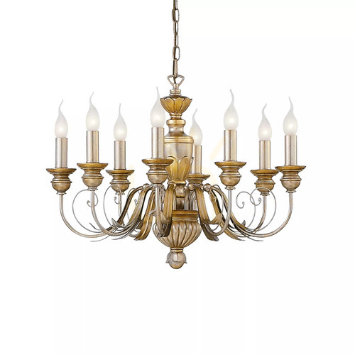 Sprawdź Lampa wisząca Ideallux FIRENZE 020839 złota 8xE14 64 cm