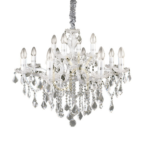 Sprawdź Lampa wisząca Ideallux Florian 035604 chrom kryształ 12xE14 72 cm