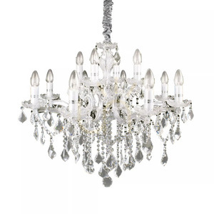 Lampa wisząca Ideallux Florian 035611 złota 12xE14 72 cm kryształowa small 2