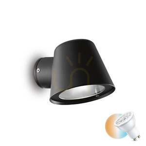 Kinkiet zewnętrzny Ideallux GAS 020228 czarny GU10 IP43 11,5 cm small 0