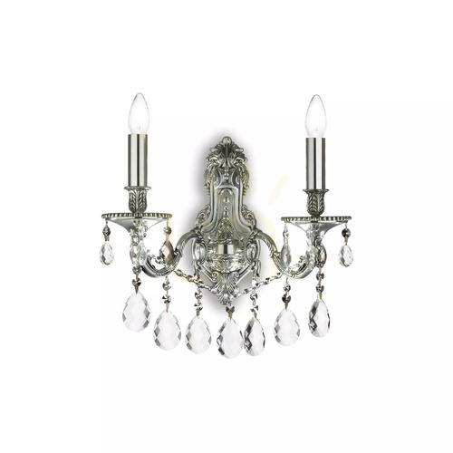 Sprawdź Kinkiet Ideallux Gioconda 044910 srebrny 2xE14 kryształowy 31 cm