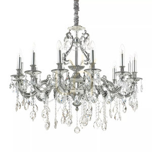 Lampa wisząca Ideallux Gioconda 164953 srebrna 12xE14 90 cm small 1