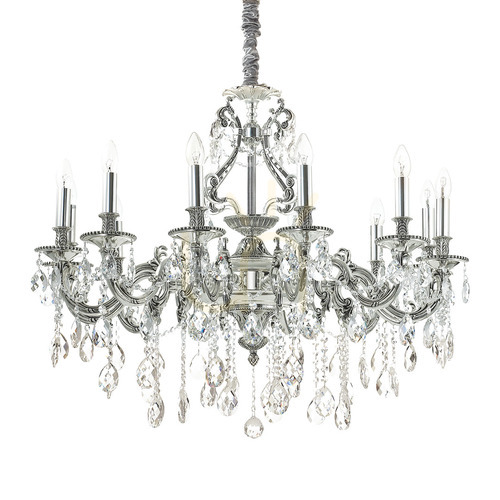 Sprawdź Lampa wisząca Ideallux Gioconda 164953 srebrna 12xE14 90 cm