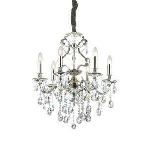 Lampa wisząca Ideallux Gioconda 044927 srebrna 6xE14 kryształowa 62 cm 0 Lampa wisząca Ideallux Gioconda 044927 srebrna 6xE14 kryształowa 62 cm small 0