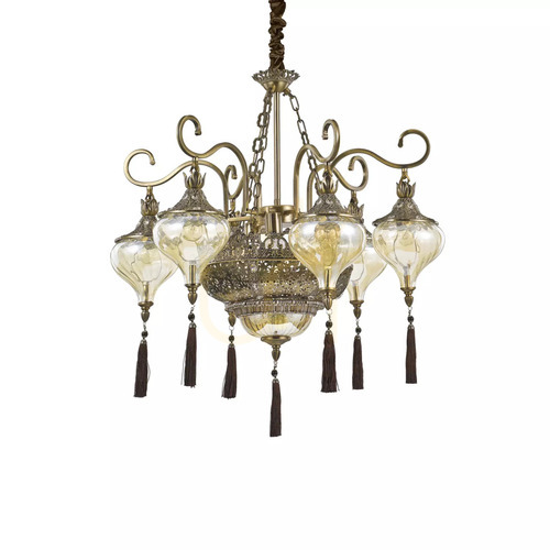 Sprawdź Lampa wisząca Ideallux Harem 116006 mosiądz 9xE27 75 cm