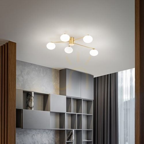Sprawdź Plafon Ideallux Hermes 288277 mosiężny G9 5x28W 90 cm