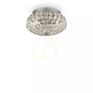 Plafon Ideallux KING 075402 złoty 3xG9 25,5 cm kryształowy 2 Plafon Ideallux KING 075402 złoty 3xG9 25,5 cm kryształowy small 2