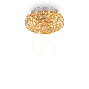 Plafon Ideallux KING 075402 złoty 3xG9 25,5 cm kryształowy 0 Plafon Ideallux KING 075402 złoty 3xG9 25,5 cm kryształowy small 0