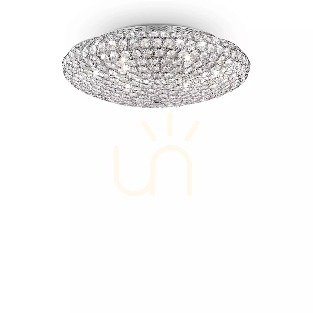 Obejrzyj Plafon Ideallux KING 073262 złoty kryształowy 9xG9 53,5 cm Plafon Ideallux KING 073262 złoty kryształowy 9xG9 53,5 cm