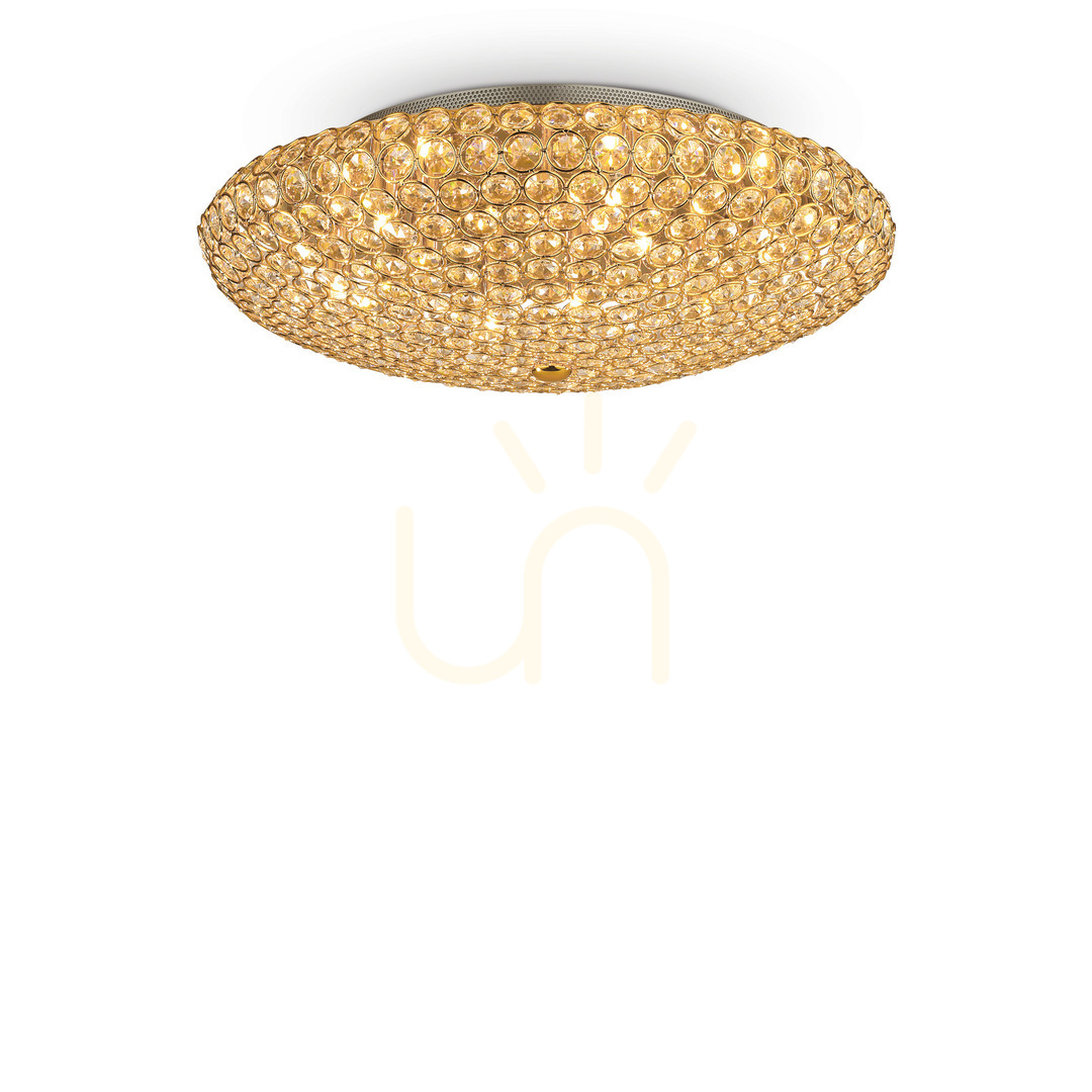 Sprawdź Plafon Ideallux KING 073262 złoty kryształowy 9xG9 53,5 cm Plafon Ideallux KING 073262 złoty kryształowy 9xG9 53,5 cm