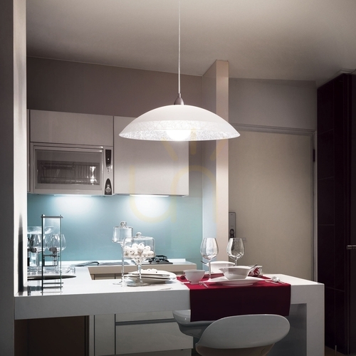 Sprawdź Lampa wisząca Ideallux LANA 068169 biała szklana 50 cm E27 1x60W