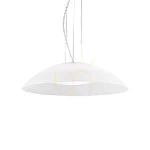 Lampa wisząca Ideallux Lena 035727 biała szklana 3xE27 64 cm small 0