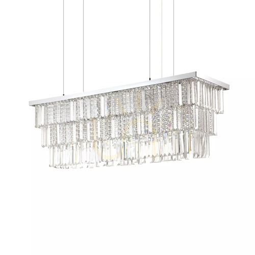 Sprawdź Lampa wisząca Ideallux Martinez 166360 chrom 8xE14 kryształ 103 cm