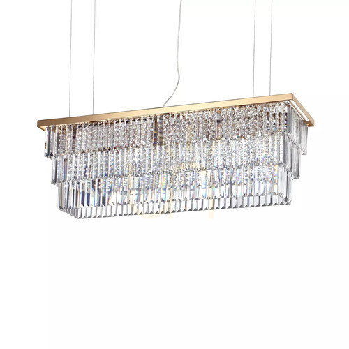 Sprawdź Lampa wisząca Ideallux Martinez złota 8xE14 103 cm 213583