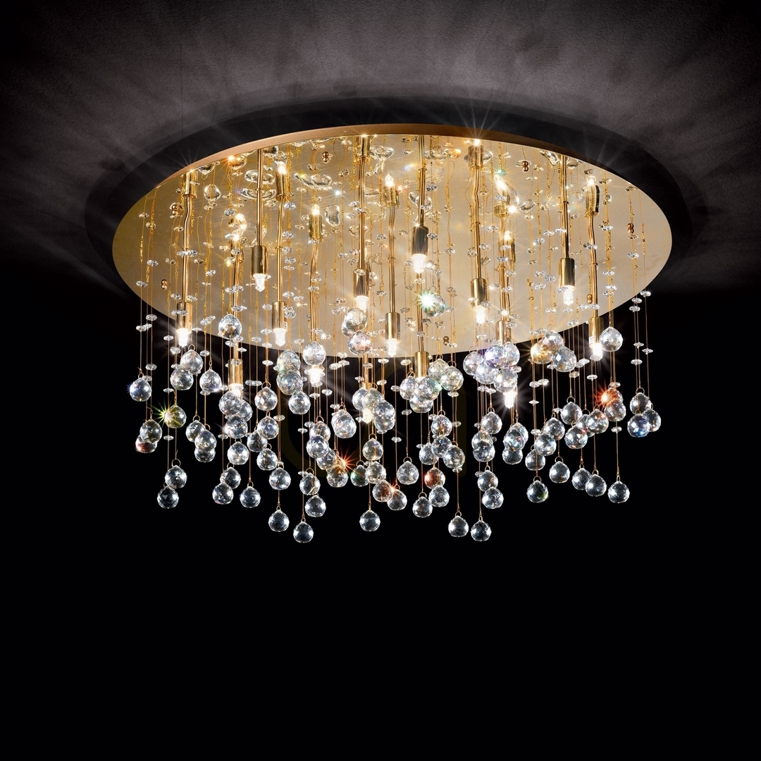 Wyświetl Plafon Ideallux Moonlight 082790 złoty kryształowy 15xG9 80 cm Plafon Ideallux Moonlight 082790 złoty kryształowy 15xG9 80 cm