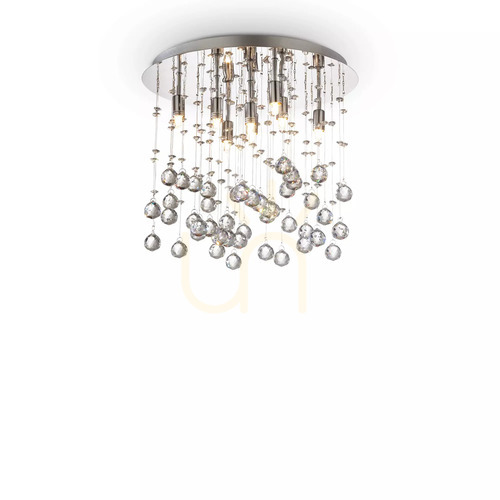 Sprawdź Plafon Ideallux Moonlight 080932 złoty kryształowy 8xG9 40 cm