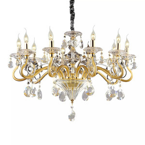 Lampa wisząca Ideallux Negresco 087771 złota kryształowa 10xE14 85 cm 1 Lampa wisząca Ideallux Negresco 087771 złota kryształowa 10xE14 85 cm small 1