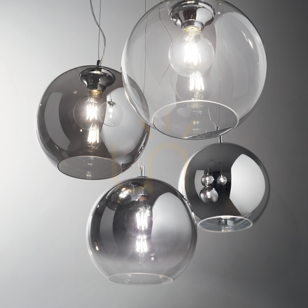 Wyświetl Lampa wisząca Ideallux NEMO 149592 chrom E27 1x42W 30 cm Lampa wisząca Ideallux NEMO 149592 chrom E27 1x42W 30 cm
