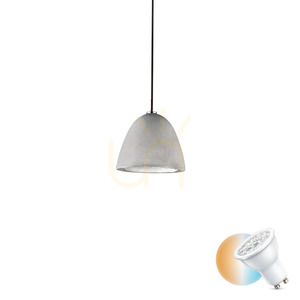 Lampa wisząca Ideallux OIL 110462 betonowa szara GU10 1x15W 12 cm small 0