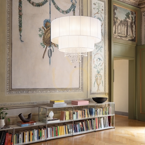 Sprawdź Lampa wisząca Ideallux Opera 182179 biała 4xE27 50 cm kryształowa