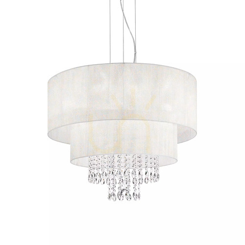 Sprawdź Lampa wisząca Ideallux Opera 068299 biała 6xE27 71 cm kryształowa