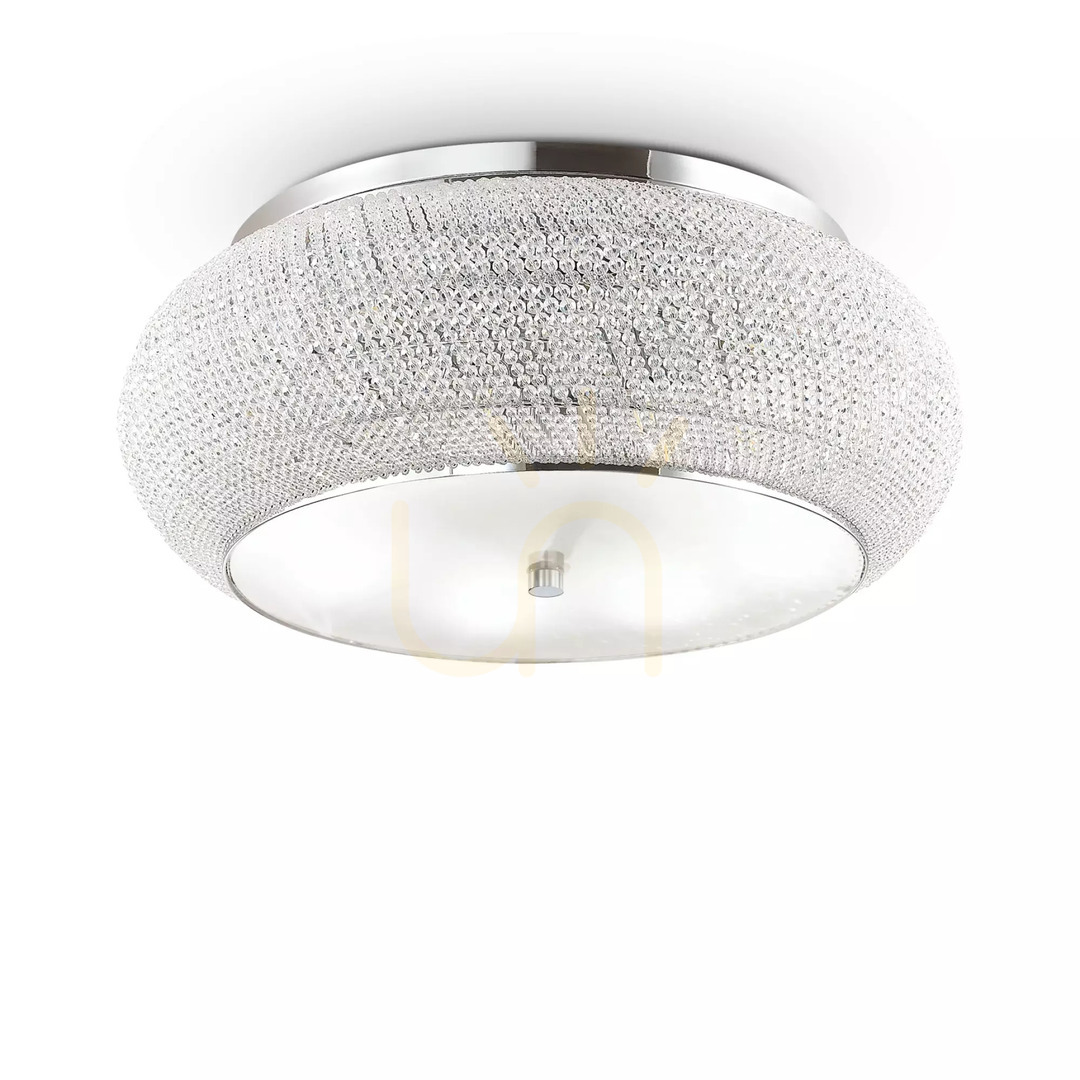 Zobacz Plafon Ideal Lux Pasha 164991 chrom kryształ 14xE14 65 cm Plafon Ideal Lux Pasha 164991 chrom kryształ 14xE14 65 cm