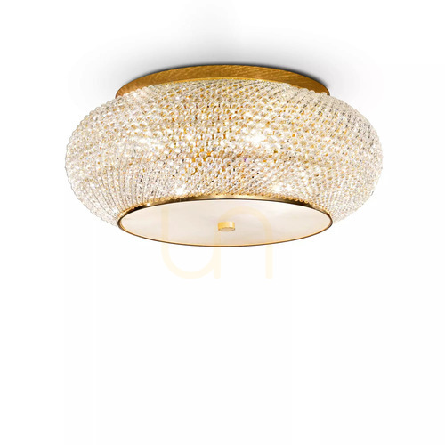 Sprawdź Plafon Ideallux PASHA 165004 złoty kryształowy 14xE14 65 cm
