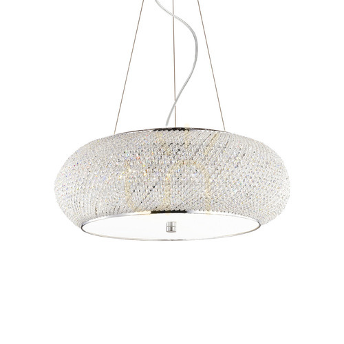 Sprawdź Lampa wisząca Ideallux PASHA 082196 chrom 10xE14 kryształ 55 cm