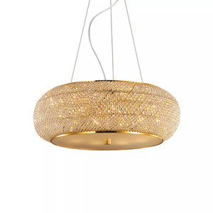 Lampa wisząca Ideallux PASHA 164984 złota 14xE14 kryształowa 65 cm 1 Lampa wisząca Ideallux PASHA 164984 złota 14xE14 kryształowa 65 cm small 1