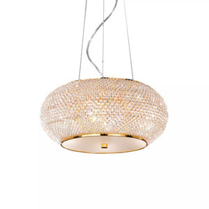 Lampa wisząca Ideallux PASHA 082172 złota kryształowa 6xE14 40 cm small 1