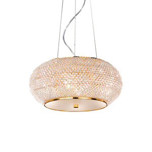 Lampa wisząca Ideallux PASHA 082172 złota kryształowa 6xE14 40 cm small 0