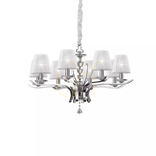 Sprawdź Lampa wisząca Ideallux PEGASO 059242 biała 8xE14 76 cm