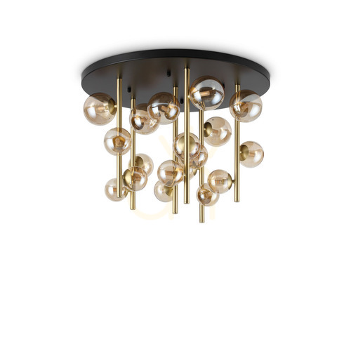 Sprawdź Plafon Ideallux Perlage 328379 bursztynowy G9 18x15W 70 cm
