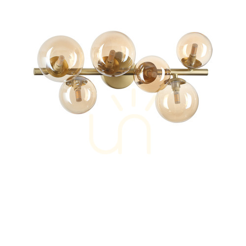 Sprawdź Plafon Ideallux Perlage 327822 bursztynowy mosiądz 6xG9 49 cm
