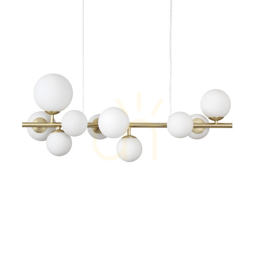 Sprawdź Lampa wisząca Ideallux Perlage 283791 biała 10xG9 81 cm mosiądz-szkło
